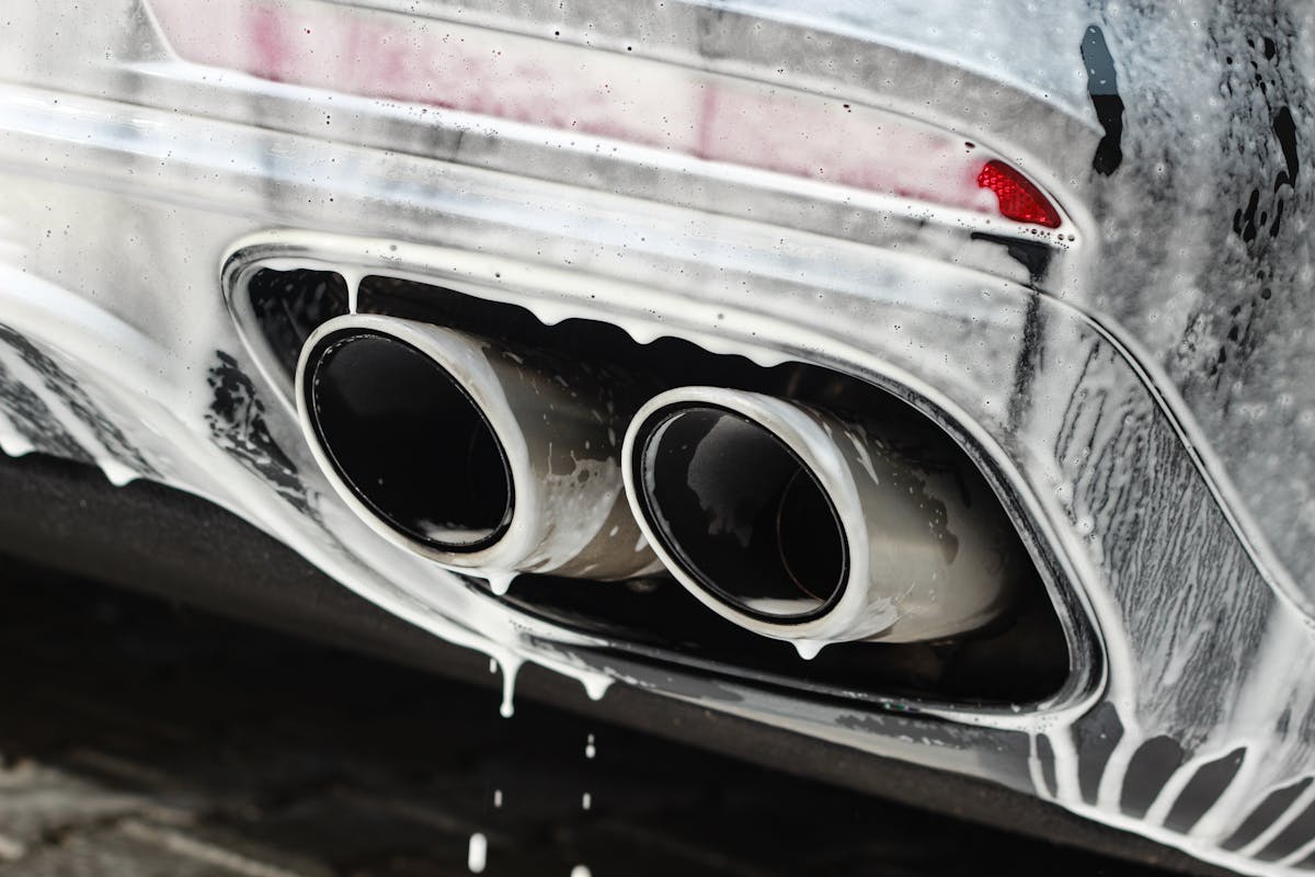 Close-up of Foam on Modern Car Bumper