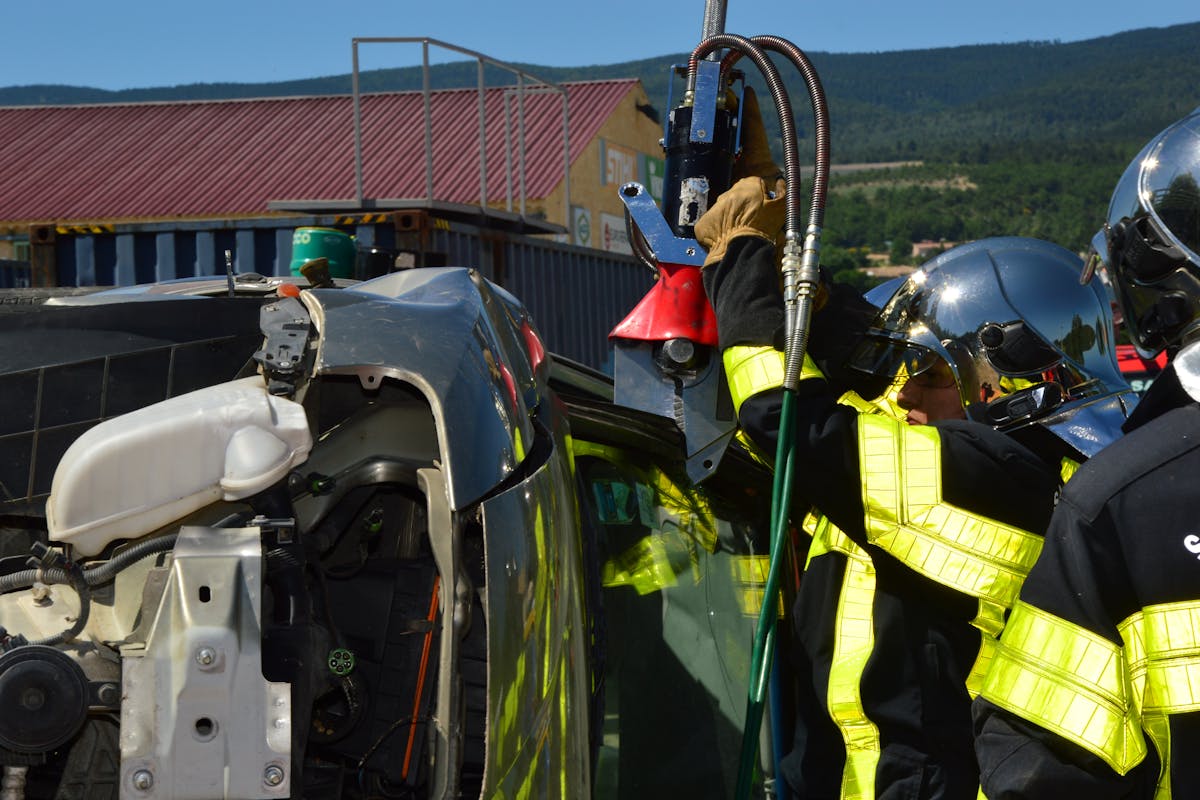 Men in Uniforms at Emergency Site